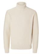 Slhaxel Ls Knit Roll Neck Noos Selected Homme Beige