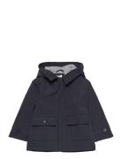 Pockets Hooded Coat Mango Navy