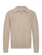 Sweater With Polo-Neck Structure And Zip Mango Beige