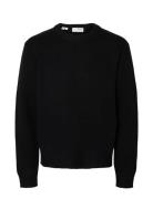 Slhcody Ls Knit Relaxed Crew Neck Noos Selected Homme Black