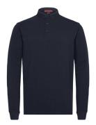 Cotton Long Sleeve Pique Polo Superdry Navy