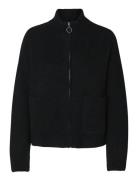 Slfsia Ras Ls Knit Zipper Cardigan Noos Selected Femme Black