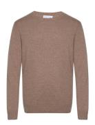 Man Chunky O-Neck Sweater Davida Cashmere Brown