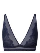 Lace Mesh Plunge Bralette Understatement Underwear Navy