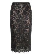 Delicate Lace Pencil Skirt Stella Nova Black