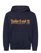 Established 1973 Embroidery Logo Brush Back Hoodie Dark Sapphire Timbe...