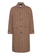 Maximilian Herringb Wool Coat Les Deux Brown