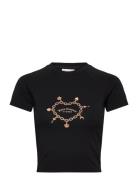 Chain Heart Shurnken T-Shirt Juicy Couture Black