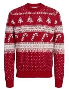 Jjxmas Gabriel Knit Crew Neck Jack & J S Red