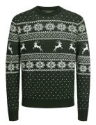 Jjxmas Gabriel Knit Crew Neck Jack & J S Green