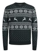 Jjxmas Gabriel Knit Crew Neck Jnr Jack & J S Green