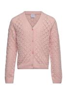 Cardigan Patternknit V Neck Lindex Pink