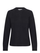 Slfrena Ls Knit O-Neck Camp Selected Femme Black