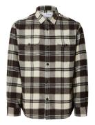 Slhmason-Pablo Check Overshirt Selected Homme Brown