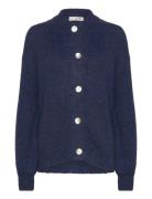 Patrisia Solid Knit Cardigan A-View Navy