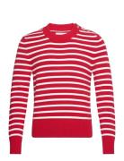 Breton Striped Shiny Cotton C-Neck GANT Red