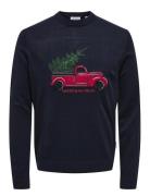 Onsxmas Reg 5 Aplication Crew Knit ONLY & SONS Navy