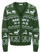 Onsxmas Reg 5 Allover Card Knit ONLY & SONS Green