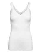 Rmwbalta Modal Sl V-Neck Top RM By Rosemunde White