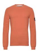 Badge Waffle Ls Tee Calvin Klein Jeans Orange