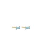 Bow Tie Earstuds Design Letters Blue