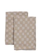 Cotton Napkin Checki Byon Beige