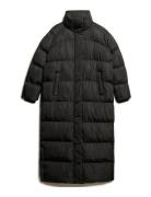 Maxi Longline Puffer Jacket Superdry Black