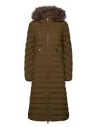 Fuji Faux Fur Hooded Longline Superdry Khaki