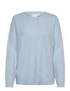 Viril O-Neck L/S Knit Top - Noos Vila Blue