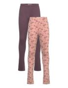 Sweat Leggings W.aop Minymo Purple