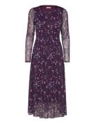 Printed Mesh Dress Tom Tailor Purple