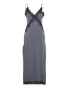 Afternoon Blue Gray Midi Dress ALOHAS Navy