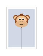 Balloon Animals Monkey Poster & Frame Patterned