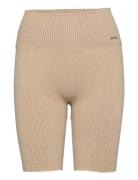 Ribbed Seamless Biker Shorts Aim´n Beige