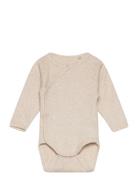 Wrap Body Ls Rib Fixoni Beige