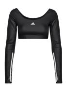 Hyperglam Cut 3-Stripes Crop Long Sleeve Tee Adidas Performance Black