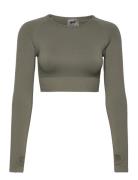 Motion Seamless Cropped Long Sleeve Aim´n Khaki