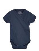 Baby Rib Jersey Body Crossover W. Ss Copenhagen Colors Blue