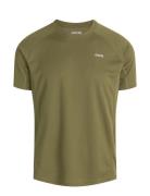 Men Sports T-Shirt/Chest Print ZEBDIA Khaki