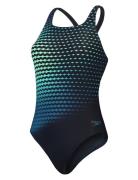 Womens Digital Printed Medalist Speedo Blue