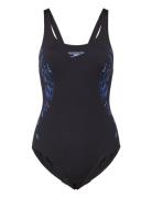 Womens Placement Muscleback Speedo Navy