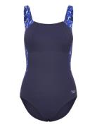 Womens Shaping Lunalustre Printed 1 Piece Speedo Navy