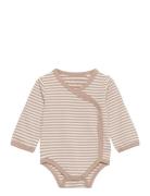 Wrap Body Ls Y/D Stripe Fixoni Beige