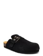 Cozy Suede Taupe Leather Clogs ALOHAS Black