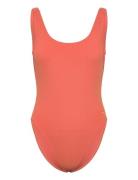 Womens Textured Deep U-Back Speedo Orange