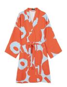 Unikko Waffle Beach Robe Marimekko Home Orange