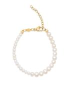 Men's Beaded Dyad Pearl Bracelet Nialaya White