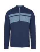 Lightweight 1/4 Zip Heritage Block Pullover Original Penguin Golf Blue