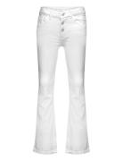 Buttons Flare Jeans Mango White