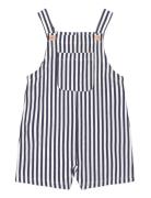 Striped Cotton Dungarees Mango Navy